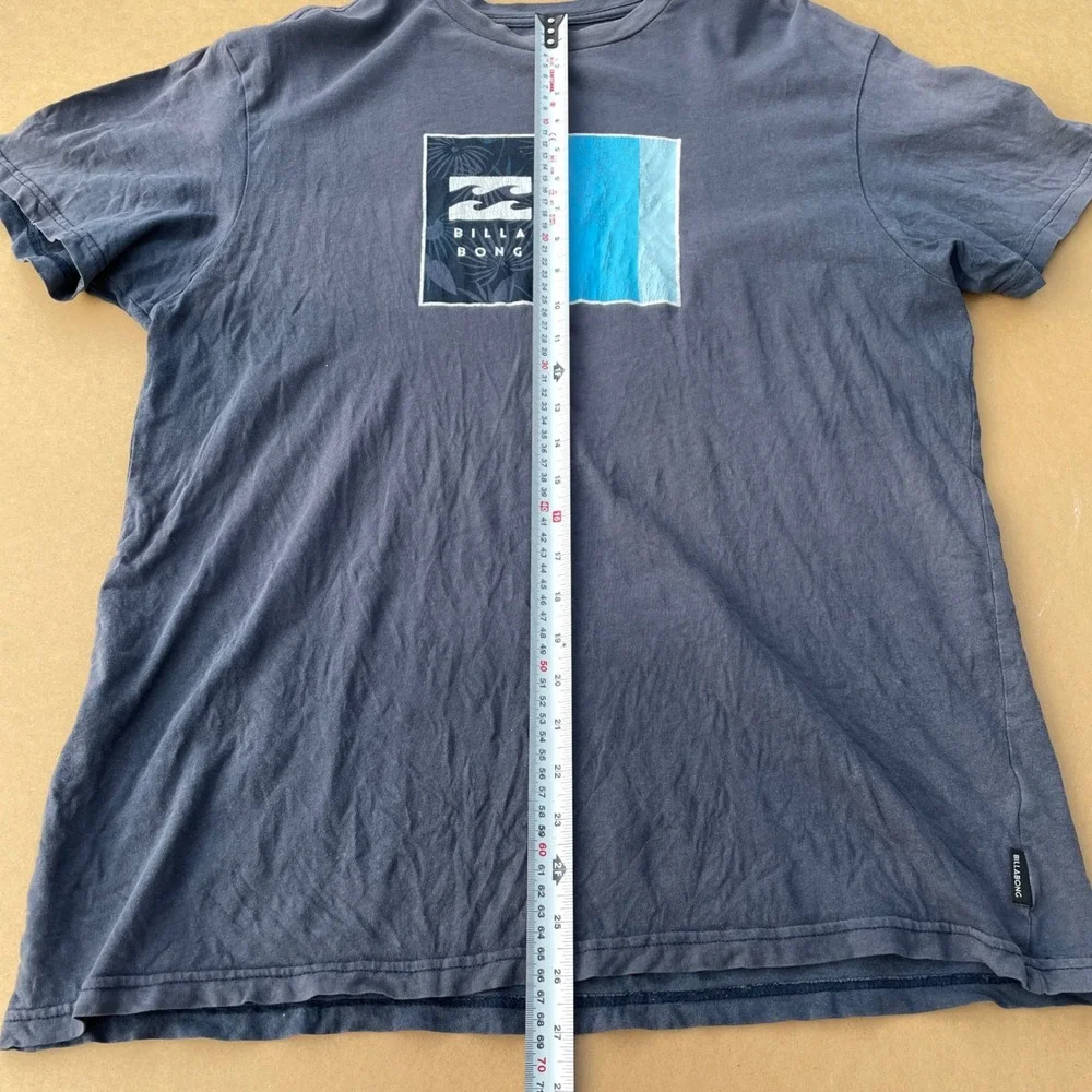 Billabong T-Shirt Mens Large Blue Casual Surf Graphic Core Fit Cotton Tee Light